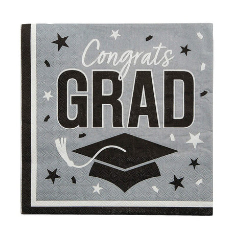 Graduation Party Napkins 50 Count Congrats Grad Design 6.5 Inch Luncheon Size