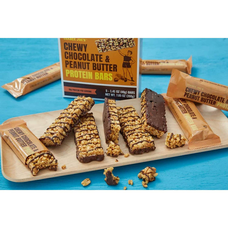 Trader Joe's Chewy Chocolate & Peanut Butter Protein Bars 7.05 oz