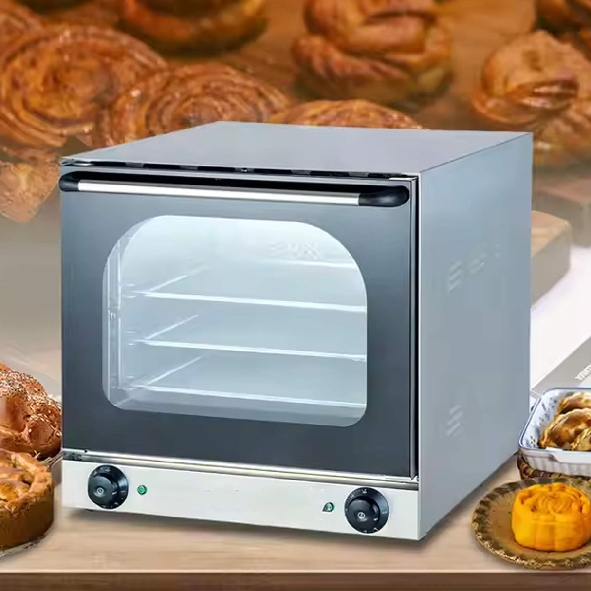 Commercial Stainless Steel Perspective Convection Bakery Oven/China Hot air 3 Tray Industrial Convection Oven