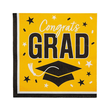 Graduation Party Napkins 50 Count Congrats Grad Design 6.5 Inch Luncheon Size