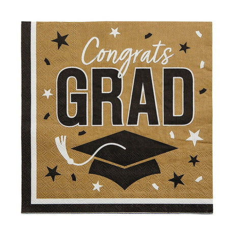 Graduation Party Napkins 50 Count Congrats Grad Design 6.5 Inch Luncheon Size