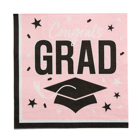 Graduation Party Napkins 50 Count Congrats Grad Design 6.5 Inch Luncheon Size