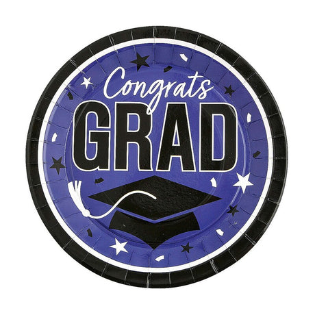 9" Graduation Party Pink Congrats Grad Round Paper Dinner Plates 25 Count