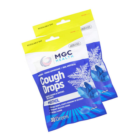 Menthol Cough Drops 30ct MGC Health Lozenges