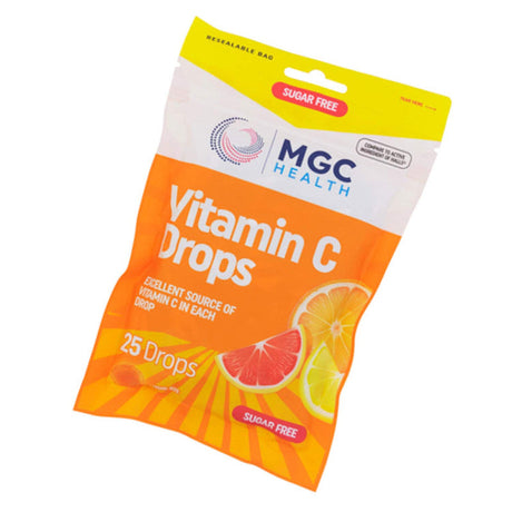 MGC Health Sugar Free Vitamin C Cough Drops 25ct Pack