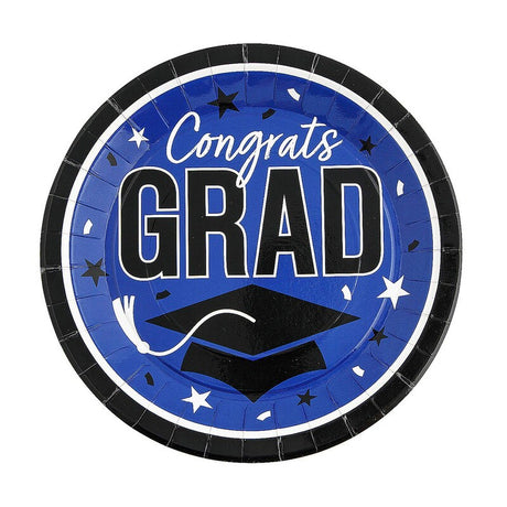 9" Graduation Party Pink Congrats Grad Round Paper Dinner Plates 25 Count