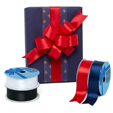 Woven-In Wired Satin Ribbon 2 1/2 '' X 25 yd Silver Color