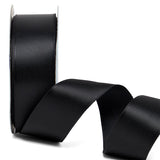 Woven-In Wired Satin Ribbon 2 1/2 '' X 25 yd Black Color