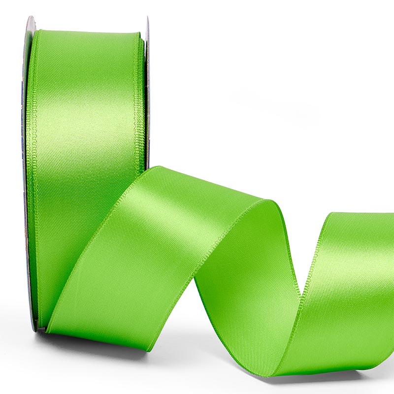 Woven-In Wired Satin Ribbon 2 1/2 '' X 25 yd Lime Color