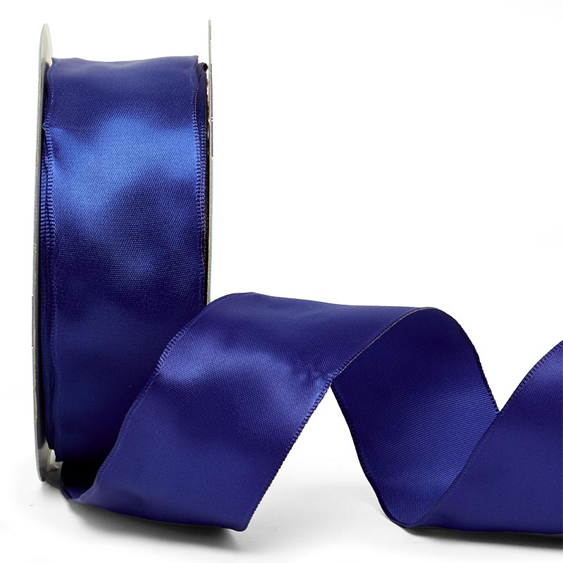 Woven-In Wired Satin Ribbon 1 1/2 '' X 25 yd Royal Color