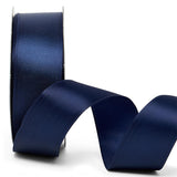 Woven-In Wired Satin Ribbon 1 1/2 '' X 25 yd Navy Color