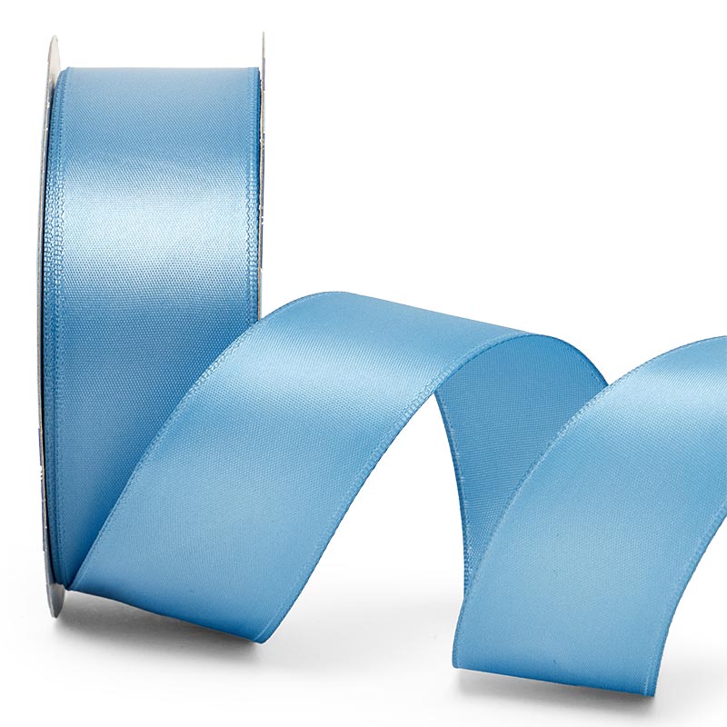 Woven-In Wired Satin Ribbon 1 1/2 '' X 25 yd Antique Blue Color