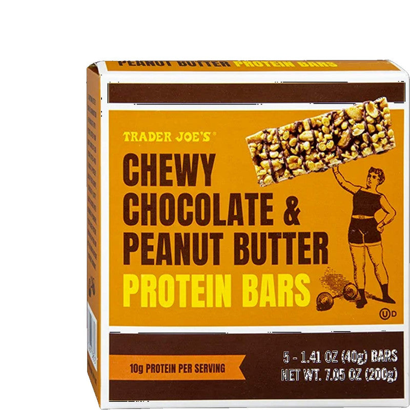 Trader Joe's Chewy Chocolate & Peanut Butter Protein Bars 7.05 oz