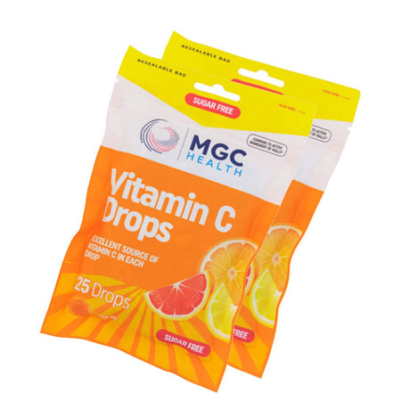 Cough Drops 25ct Sugar Free Vitamin C MGC Health Relief