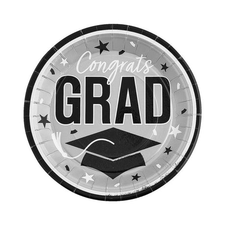 9" Graduation Party Pink Congrats Grad Round Paper Dinner Plates 25 Count