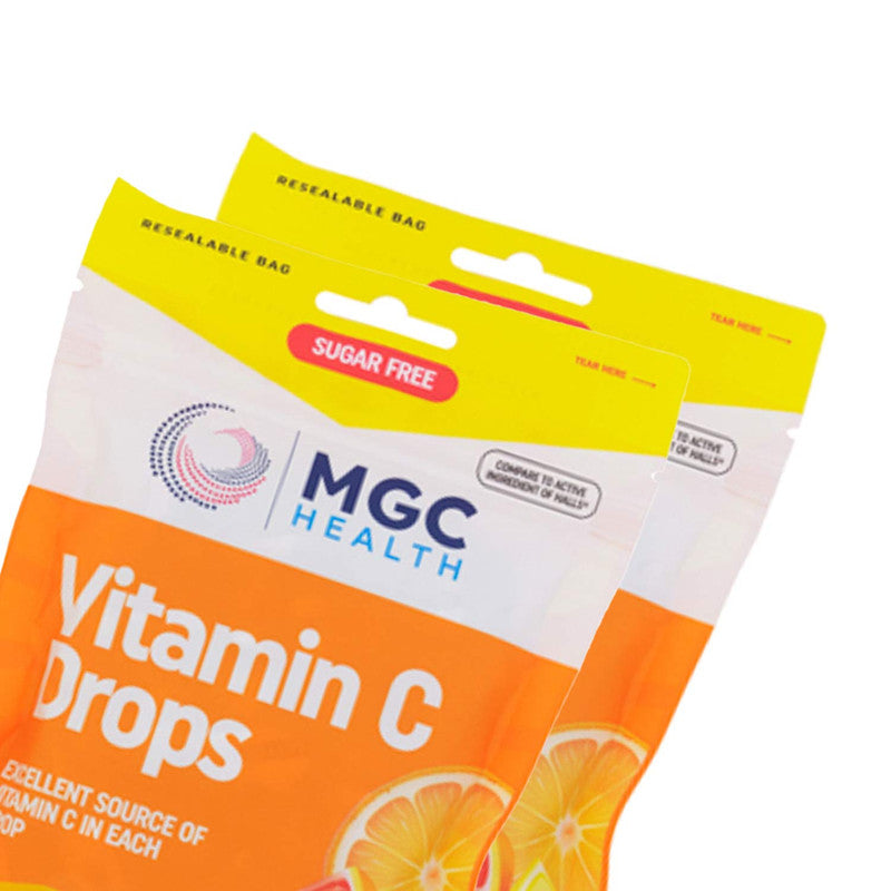 MGC Health Cough Drops 25ct Sugar Free Vitamin C Boost
