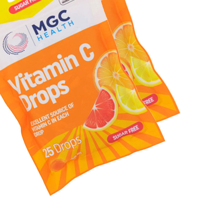 MGC Health Cough Drops 25ct Sugar Free Vitamin C Boost