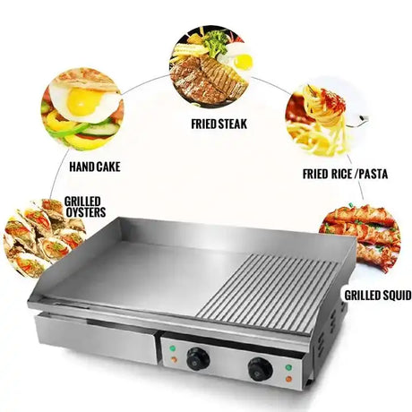 Electric Griddles Commercial Restaurant Stainless Steel Griddle With Flat Top Machine Stalls High Quality Equipment