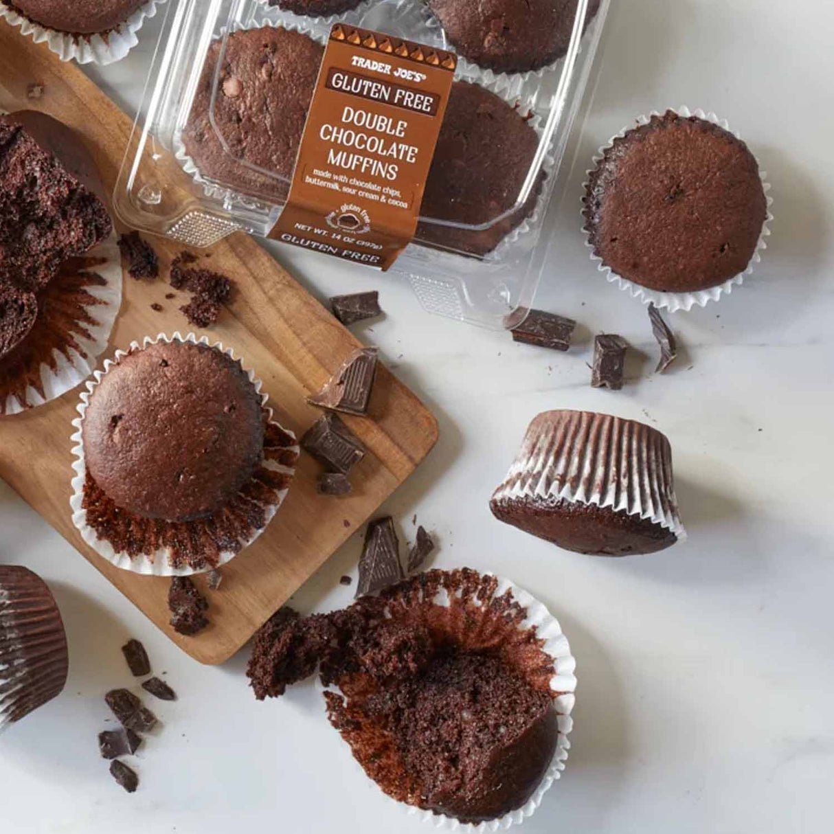 Trader Joe’s Gluten Free Double Chocolate Muffins 14 Oz