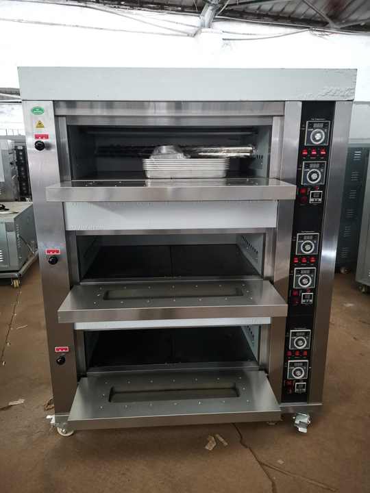 Commercial 3 Deck 6 Trays Commercial Kitchen Electric Oven Bakery Machine Equipment Baking Deck Oven