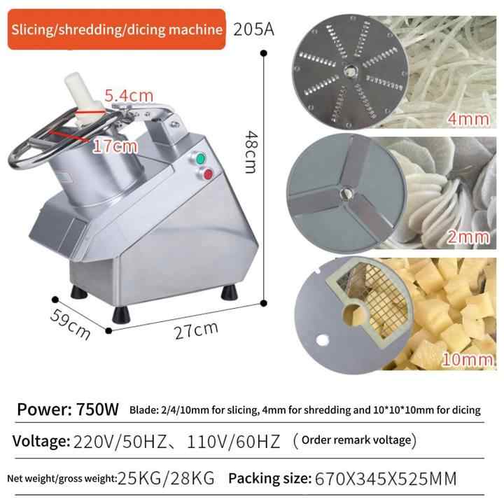 Industrial Fruit Vegetable Cutting Machine Vegetables Shredder Cutter Electric Vegetable Slicer WED-QC205A WED-QC205B WED-QC205