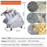 Industrial Fruit Vegetable Cutting Machine Vegetables Shredder Cutter Electric Vegetable Slicer WED-QC205A WED-QC205B WED-QC205