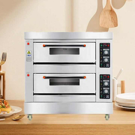 Electric Deck Oven Bakery Equipment Two Deck 4 Trays Commercial Oven for Bread
