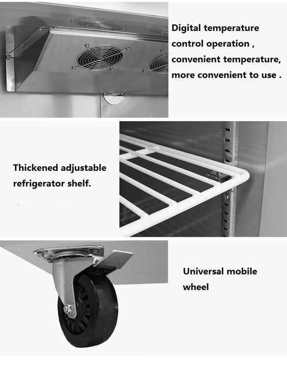 Commercial Stainless Stee Vertical 4 Doors Fridge Refrigerator