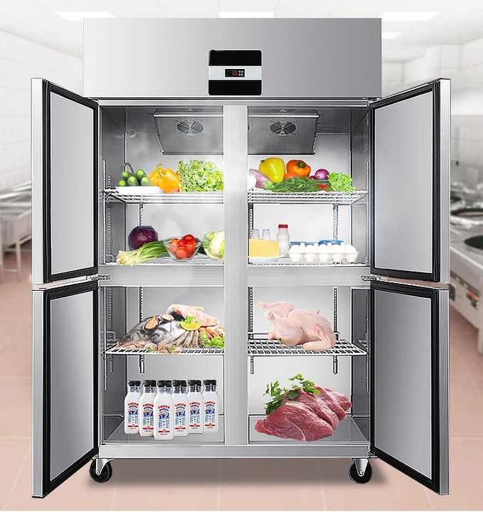 Commercial Stainless Stee Vertical 4 Doors Fridge Refrigerator