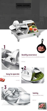 Meat Vegetable Fruit Bowl Cutter Machine Commercial Meat Sausage Bowl Chopper Salad Cutter Kitchen Equipment