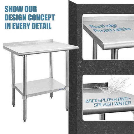 Stainless Steel Work Table with Bottom Shelf