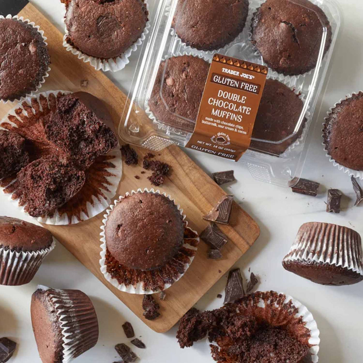 Trader Joe’s Gluten Free Double Chocolate Muffins 14 Oz