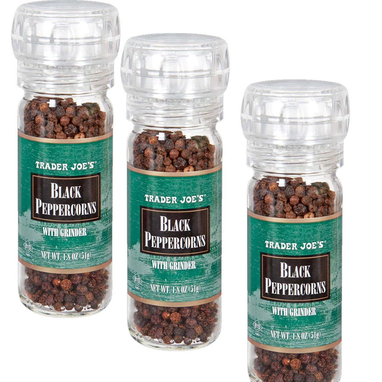 Black Peppercorns with Grinder 1.8 oz