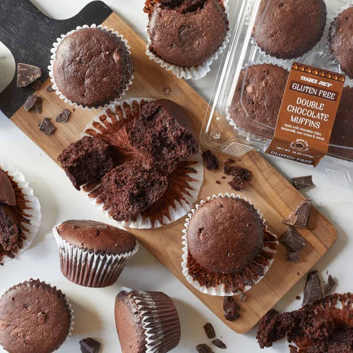 Trader Joe’s Gluten Free Double Chocolate Muffins 14 Oz